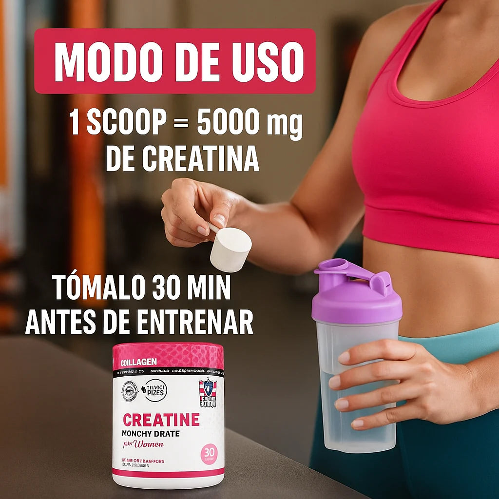 Creatina Mujer 5000mg + BCAA & Colágeno – Rendimiento y Figura